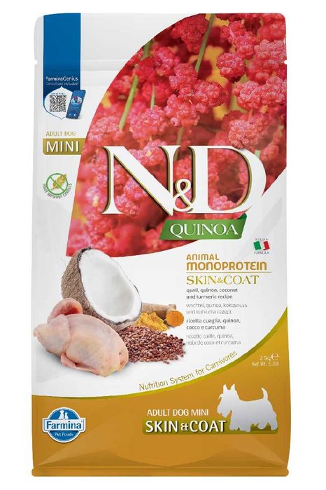 Farmina Dog N&D Quinoa Skin & Coat Adult Mini quail 2,5 kg