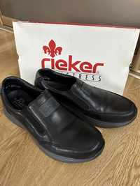 Rieker чорні весняні туфлі черевики шкіра 43 стан ідеал