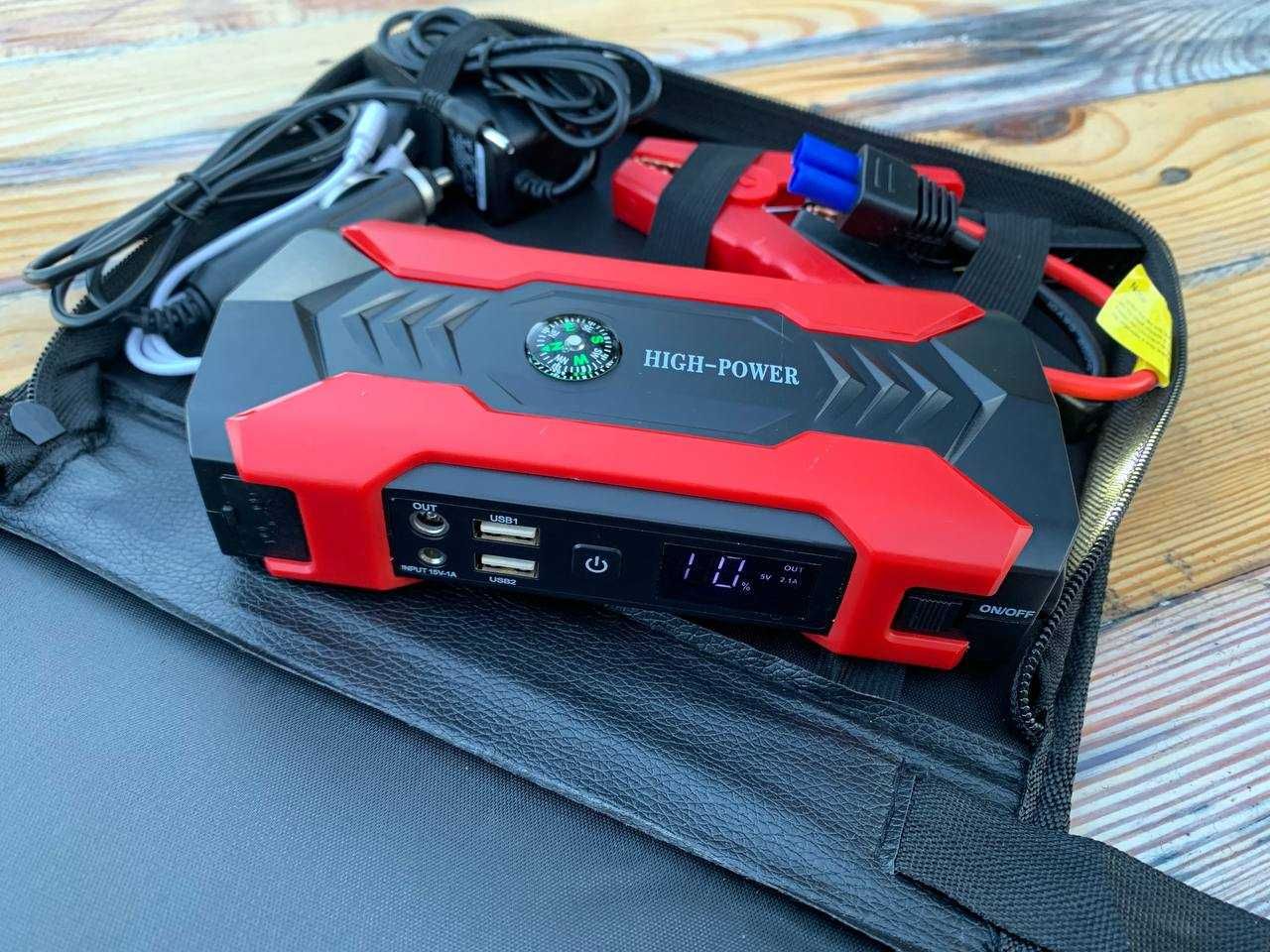 Бустер 1800А, пусковий пристрій, компресор, Jump Starter + Power Bank