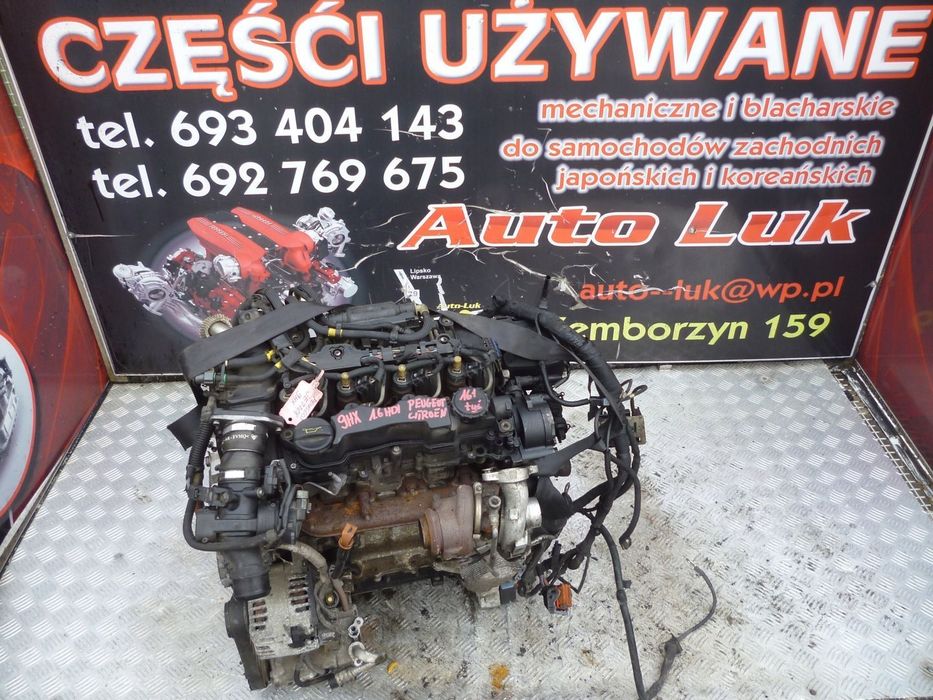 SILNIK PEUGEOT CITROEN 1.6 HDI 9HX 161 TYS  UKŁAD WTRYSKOWY