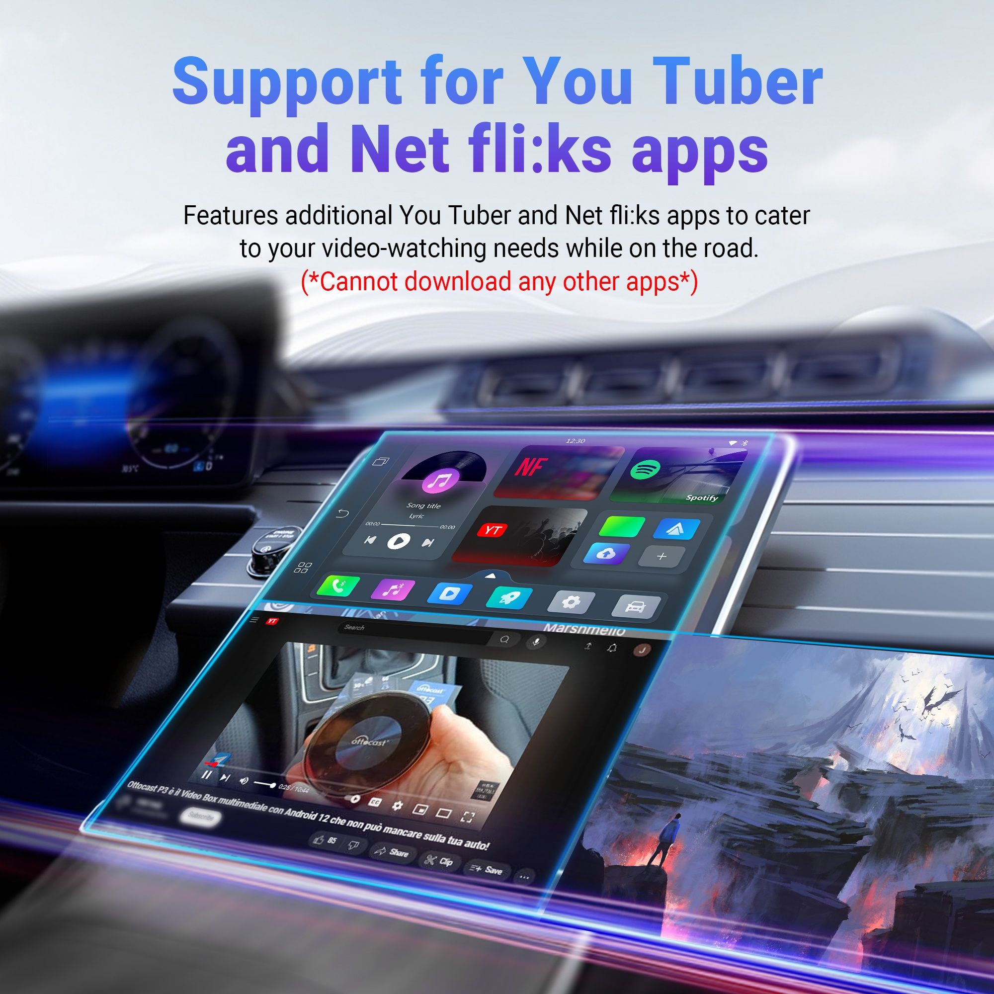 OTTOCAST Play2Video Pro Adaptador Carplay Android Auto  SEM FIOS novo