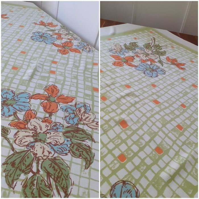 Obrus wiskoza styl retro wzór duze kwiaty
