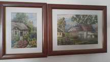 Quadros bordados com paisagens naturais