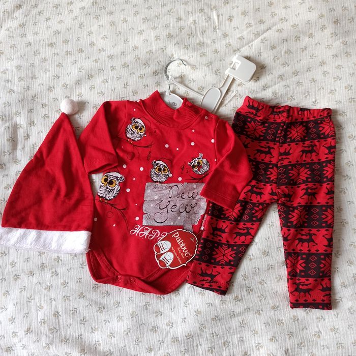 Святковий набір для немовля Різдво Новий Рік Дитячий бодік на Миколая
