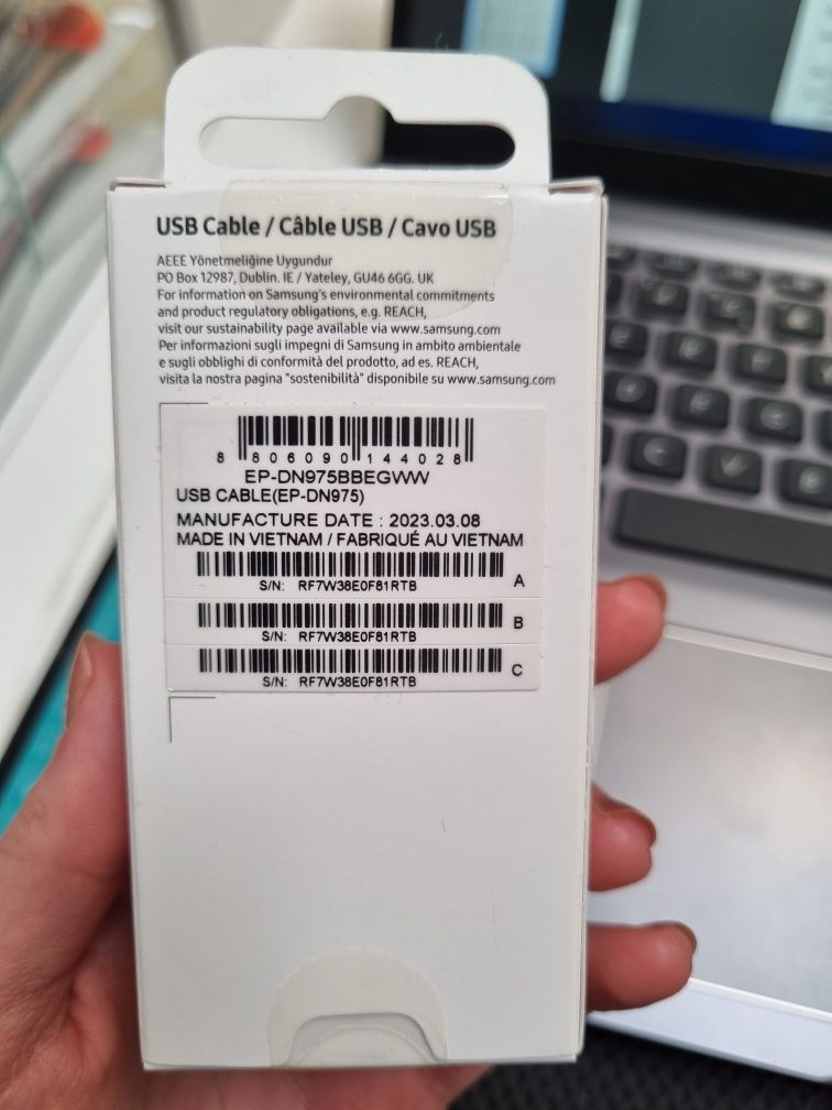 Oryginalny kabel typ c samsung 5a czarny