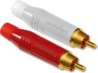 ACPR-RED-WHT Złącze RCA phono wtyki cinch stereo (czerwony i biały)