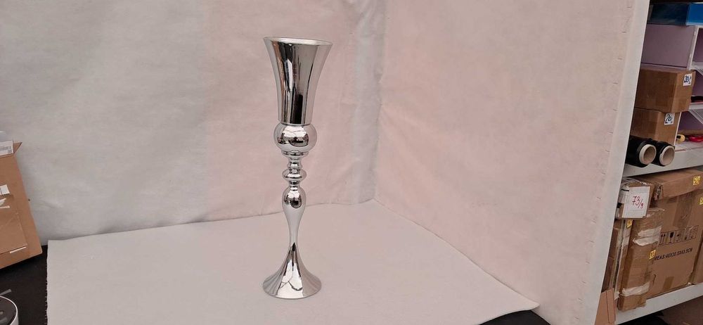 Wazon na kwiaty i nie tylko SREBRNY vintage  74 cm komplet 2 sztuki