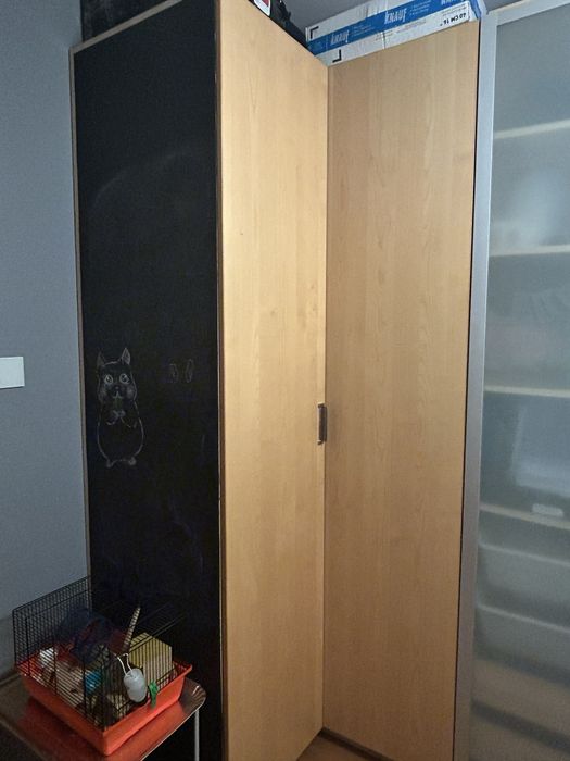 Szafa Ikea Pax narożna szafa regały szuflady naturalna