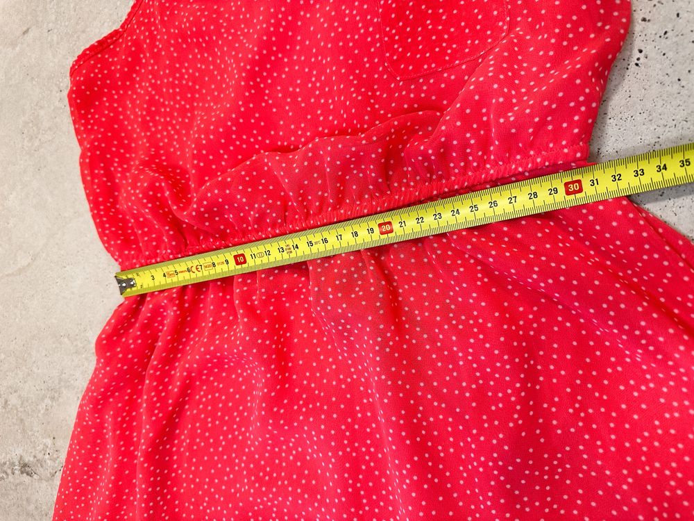 Sukienka letnia lekka xs s 34 36 krótka łososiowa różowa