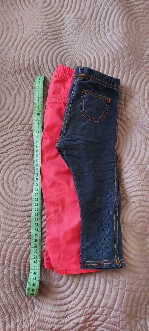 Spodnie, legginsy Benetton r.80/86 cena za 2 pary