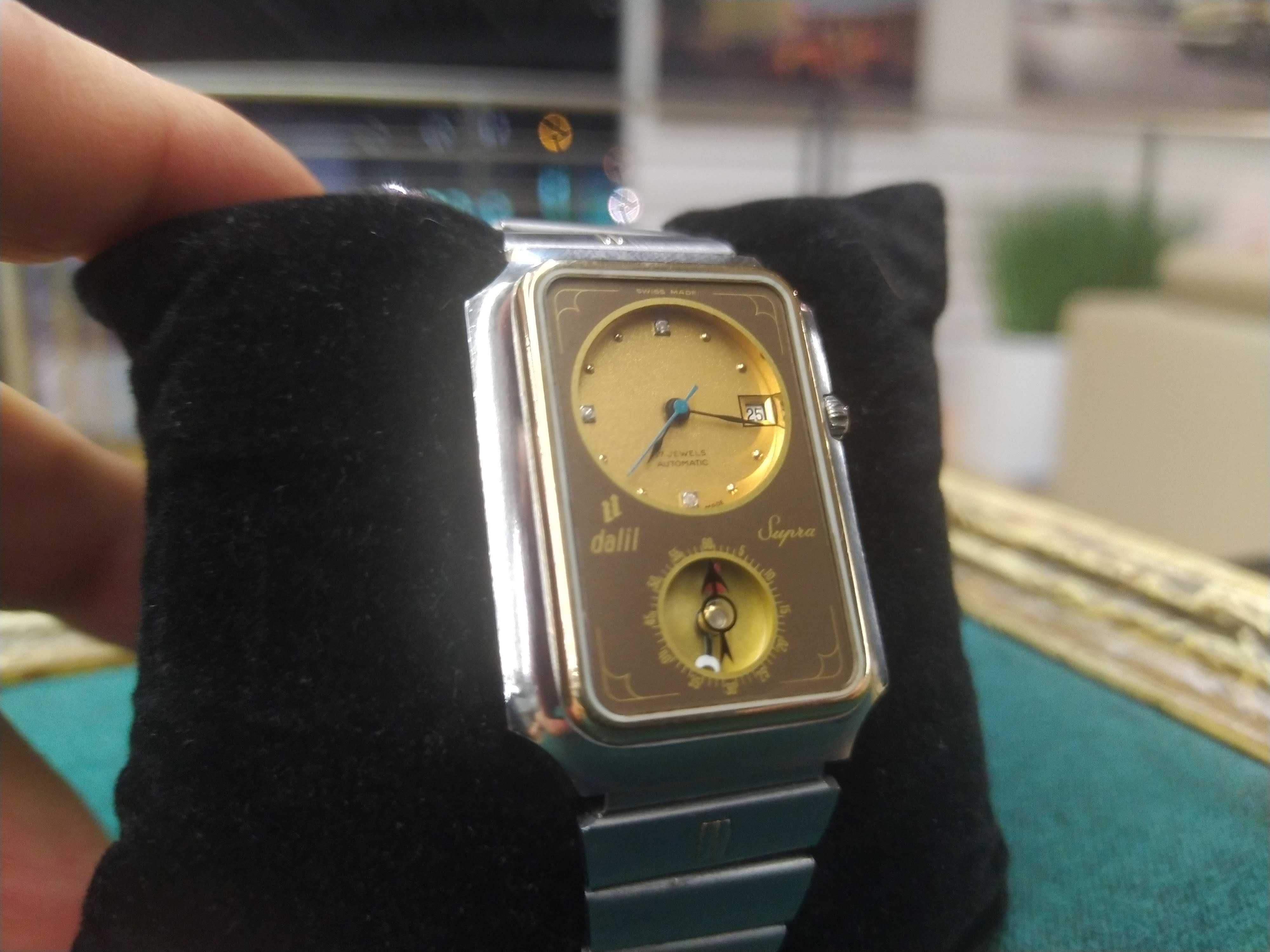 Mega Rzadki Zegarek Dalil Automat Rarytas Kompas !! Diamenty !! Kostka
