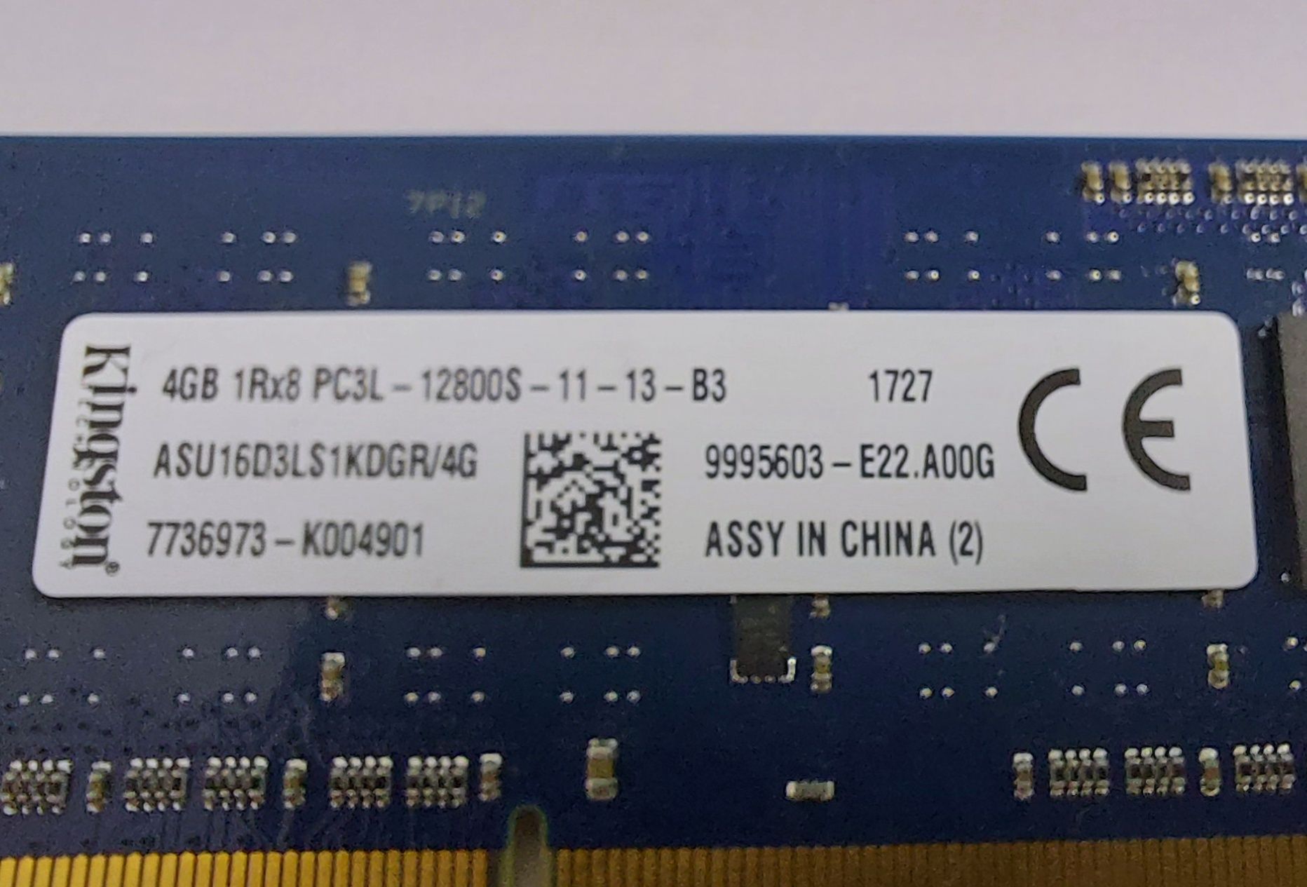 Оперативная память для ноутбука Kingston DDR3 4GB