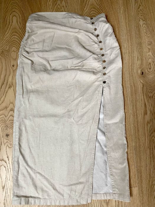 Zara płócienna bawełniana spodnica M