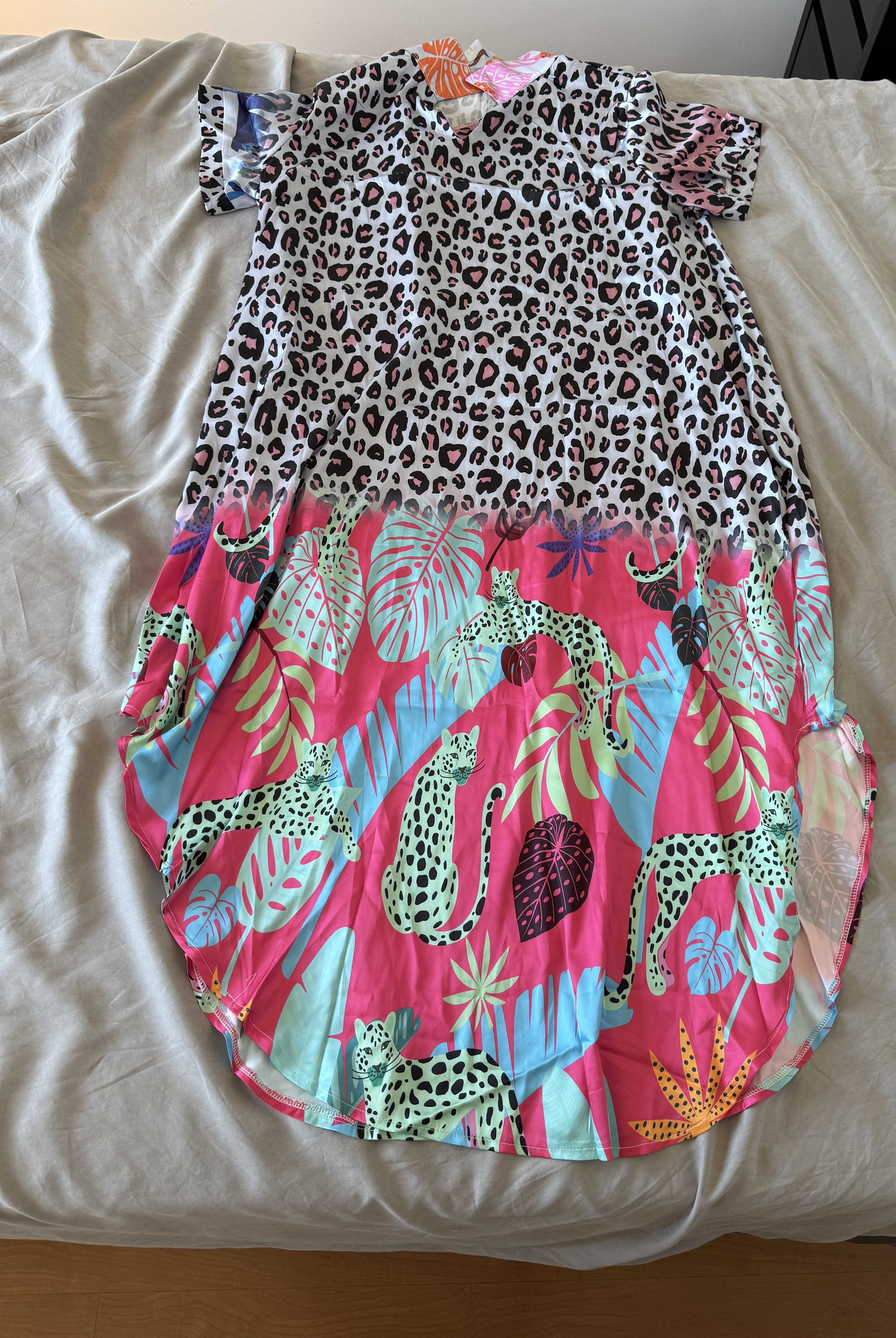 Vestido de verão com decote tamanho 4XL