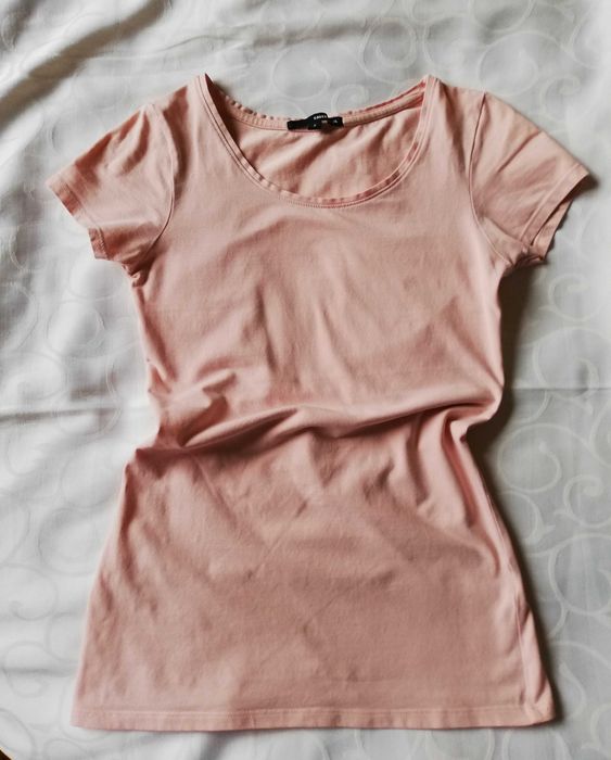 bluzka t-shirt damski taliowany S / 36 koszulka pudrowa TALLY WEiJL