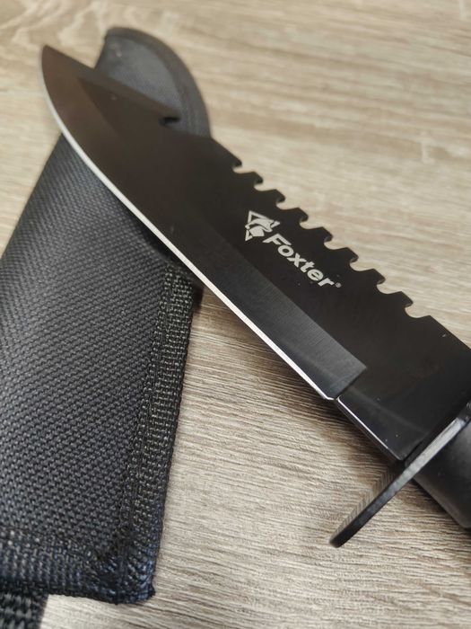 Nóż taktyczny Rambo 28cm | Stała głownia, piła pokrowiec cordury N1863