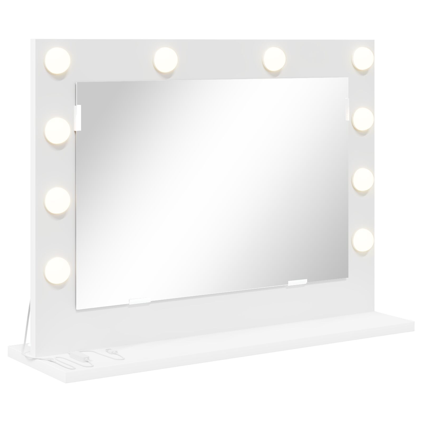 Vidaxl Lustro Toaletowe  Z Lampkami Led Białe 60X45X18 Cm