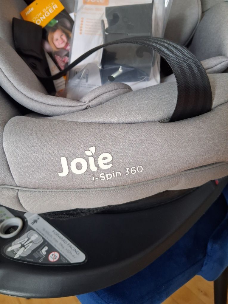 Fotelik Joie Ispin i spin 360 szary gwarancja obrotowy isofix