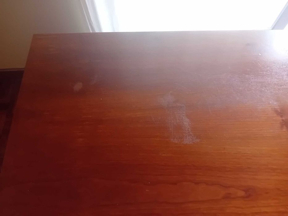 Mesa jantar cerejeira maciça com seis cadeiras 1,40/1,90x0,90