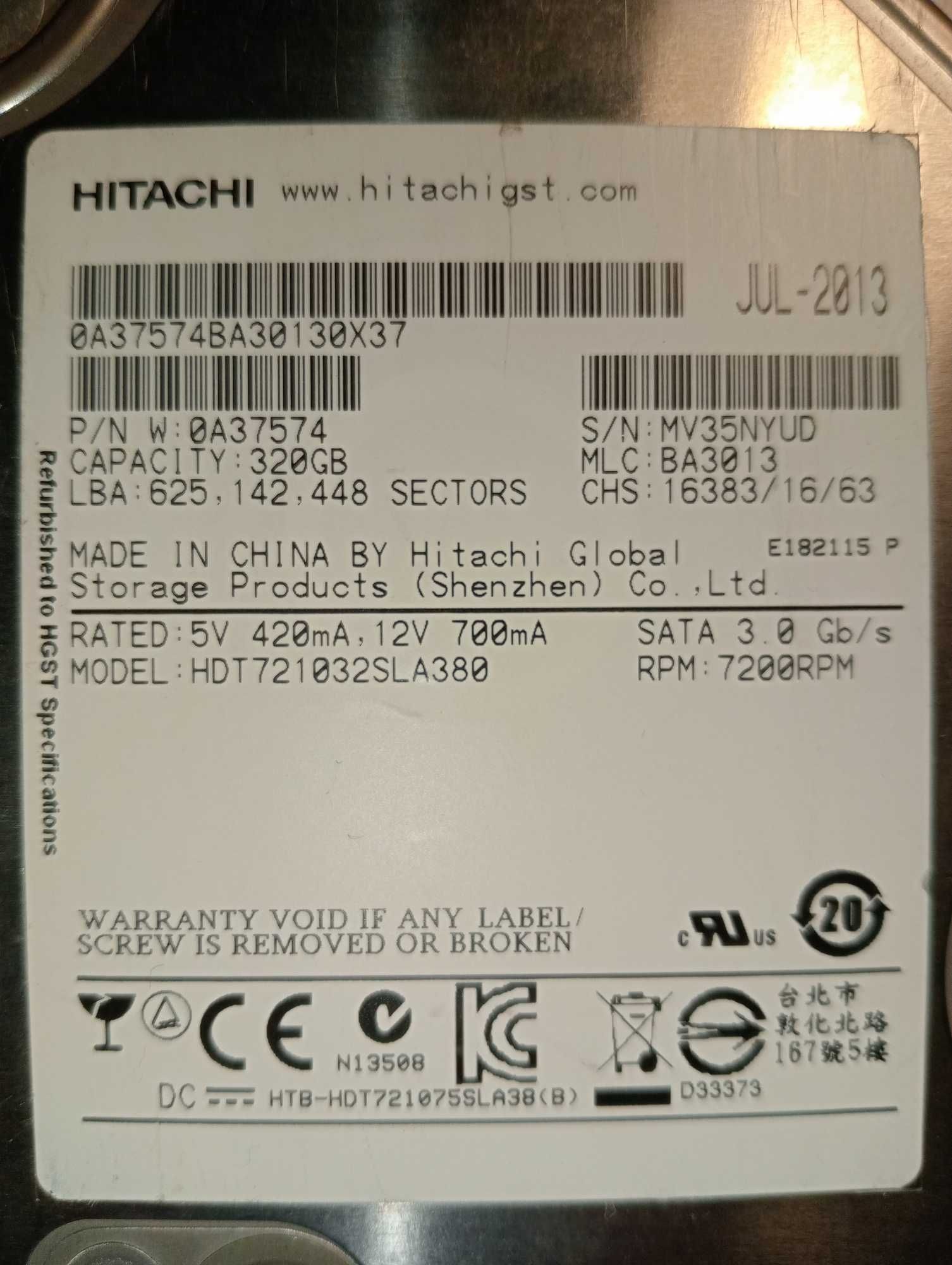 Жёсткий диск Hitachi 320GB SATA 3,5
