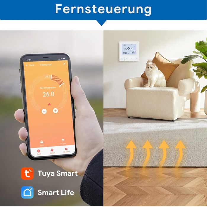 Termostata Beok TDS75-WIFI-WP do wodnego ogrzewania podłogowego