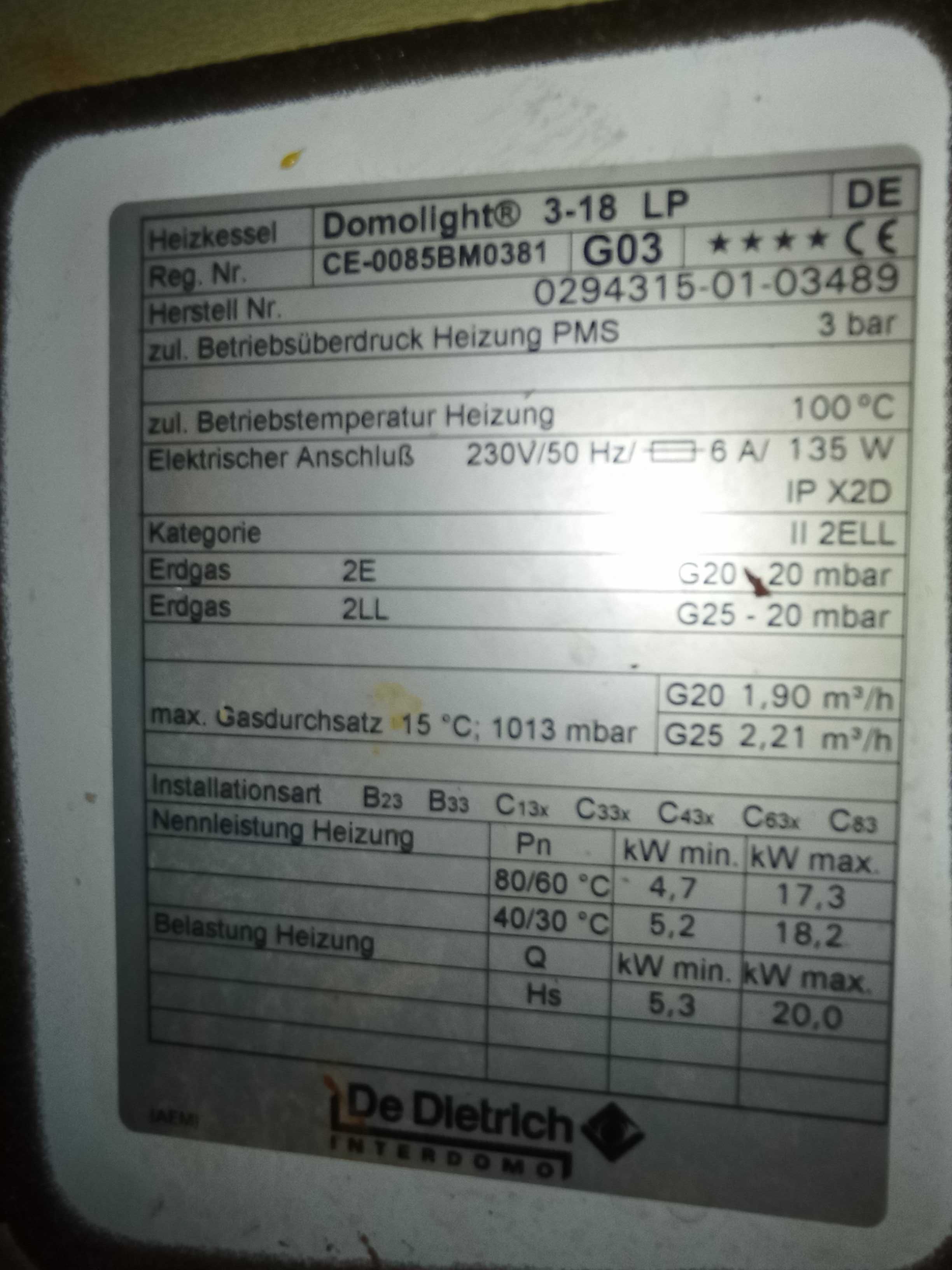 Automat palnikowy do pieca gazowy De Dietrich DOMOLIGHT DML 3-18 LP
