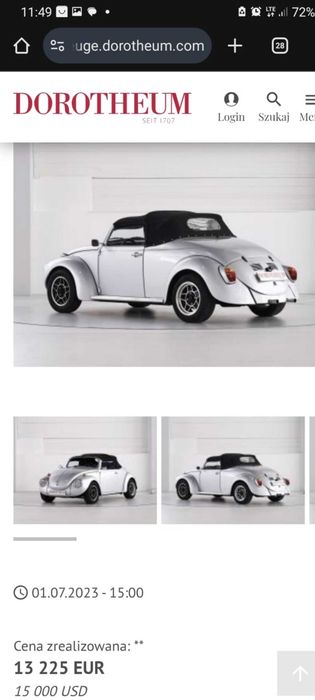 Volkswagen Garbus 1302s speedster cabrio 1,6 50KM