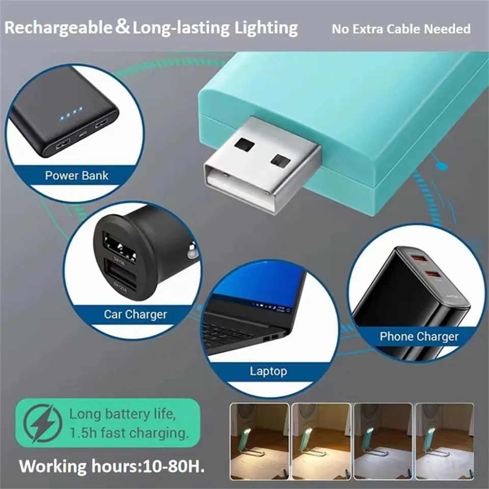 USB LED акумуляторна лампа для читання книг, підсвітки клавіатури