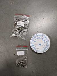 metalowe bazy do breloków i drut jubilerski 0,2 mm