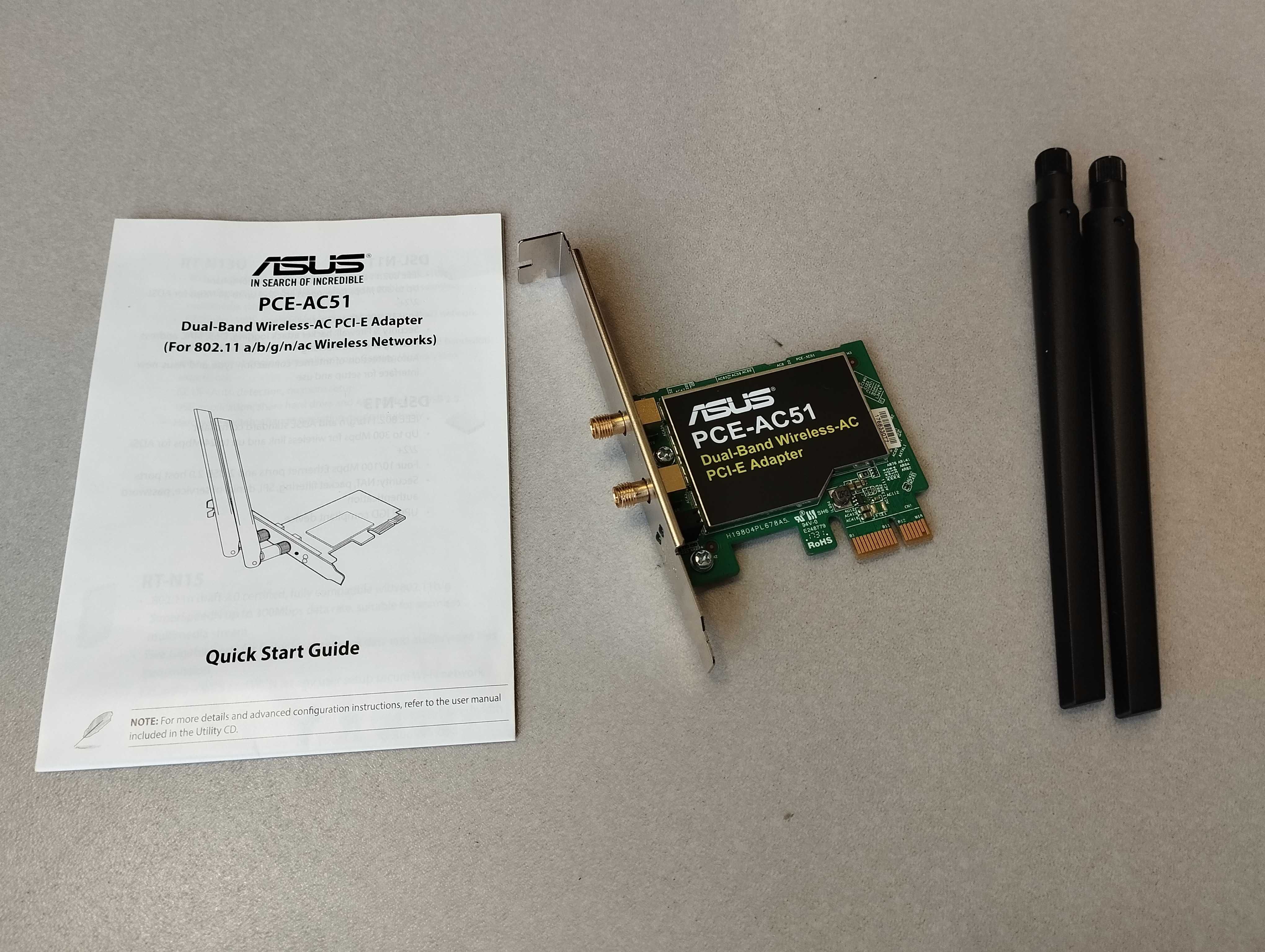Karta WiFi ASUS PCE-AC51 - WLAN PCI-E 802.11AC 300M