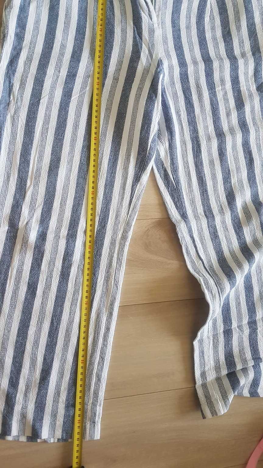 szerokie Spodnie damskie bawełniane na lato L / XL