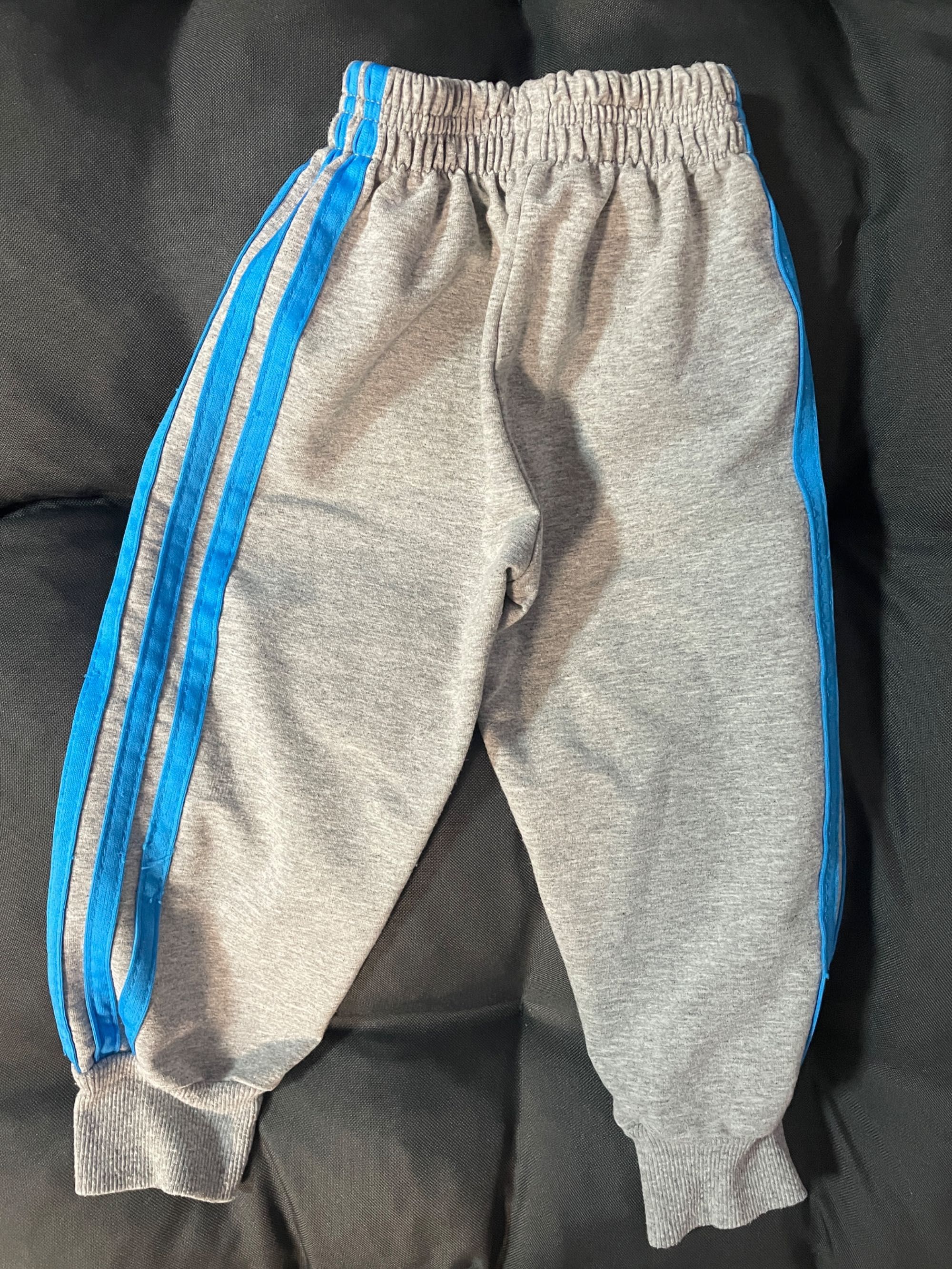 Spodnie adidas szaro-niebieskie 92 dres dresowe