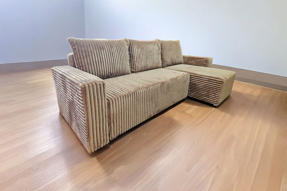 Narożnik Kanapa Sofa Gruby Sztruks Dostawa Cała Polska
