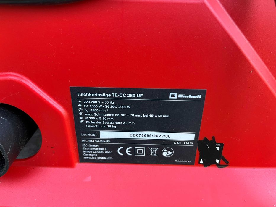 Пила циркулярная Einhell BT-TKS 250 UF