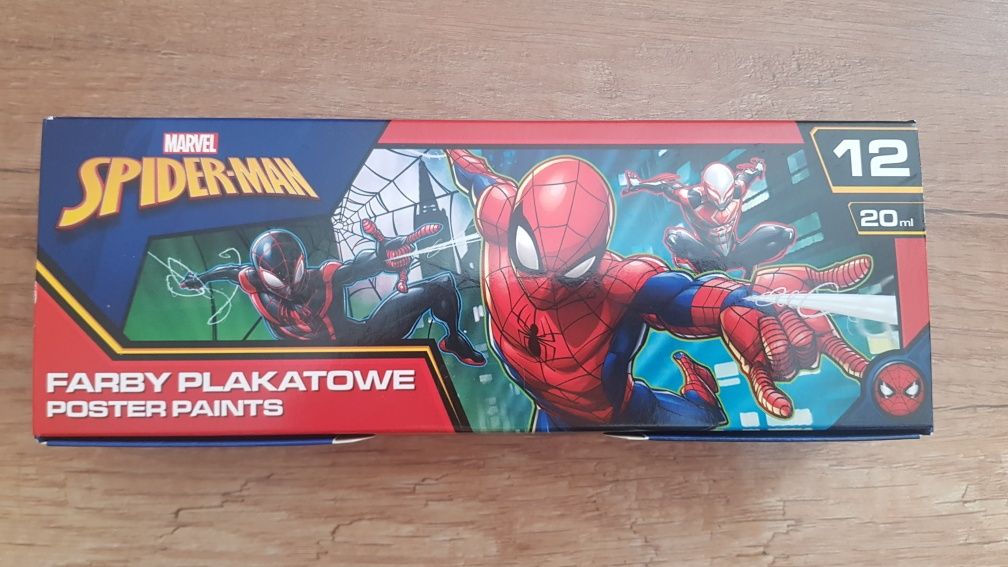 Farby plakatowe Spider man Marvel 12szt. szkoła