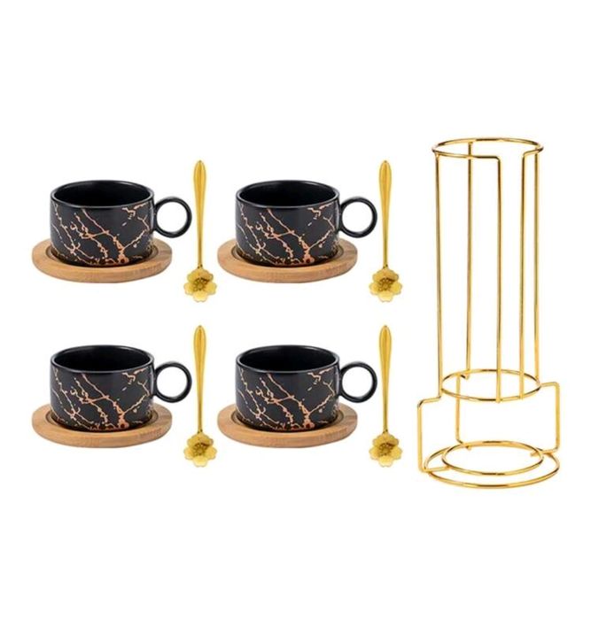 Zestaw 4 Filiżanek 180ml z Podstawkami