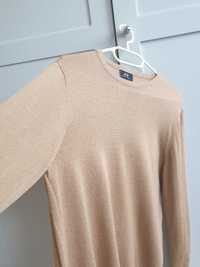 Beżowy kamelowy sweter H&M M 38 męski damski wełniany