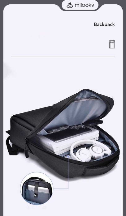 Рюкзак для ноутбука 17.3" Milooky, чорний