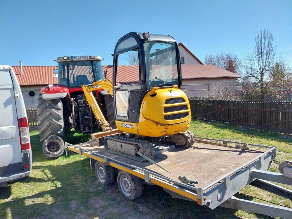 minikoparka JCB 8018 = gotowa do pracy = 3 łyżki = rozsuwane gąsienice