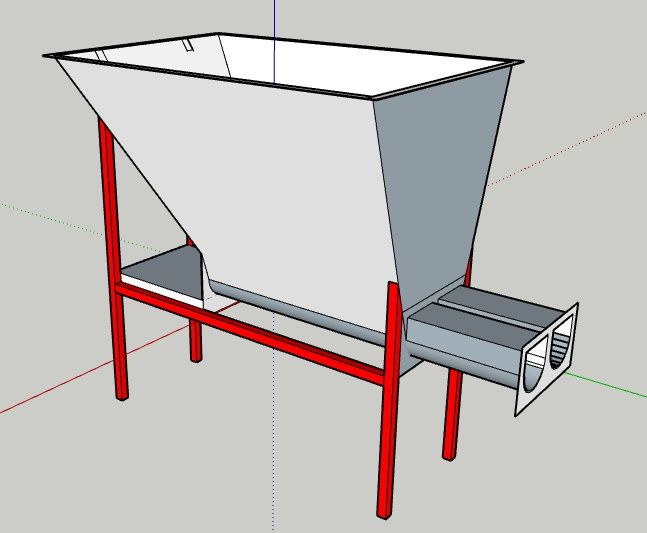 Витки шнека, шнеки. Бункери під щепу.