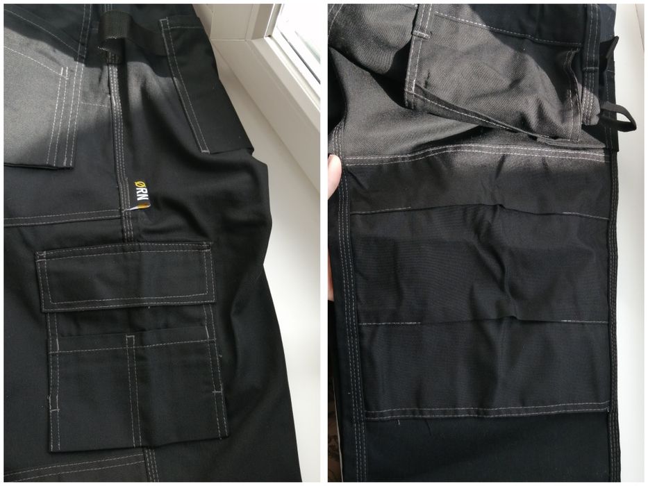 Штани робочі з кишенями, мульті-тул, карго, 2XL,56,чорні багато кишень