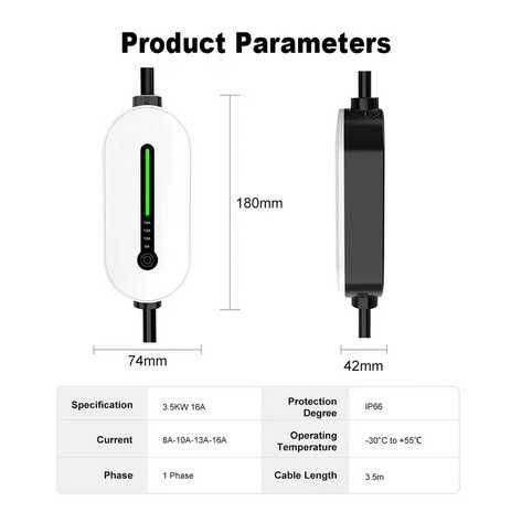 carregador tipo 2 veículo elétrico 3.5Kw 8A/16A