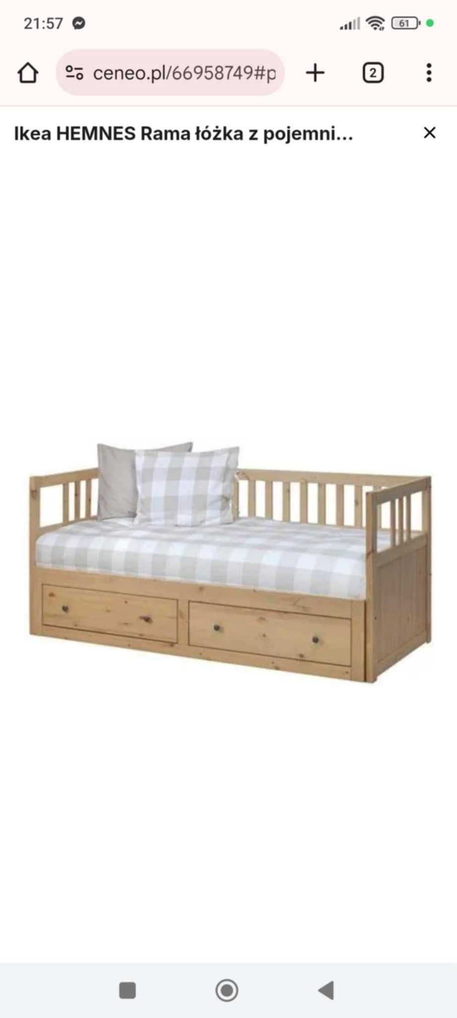 Łóżko rozkładane Hemnes z litego drewna IKEA. ZAREZERWOWANE