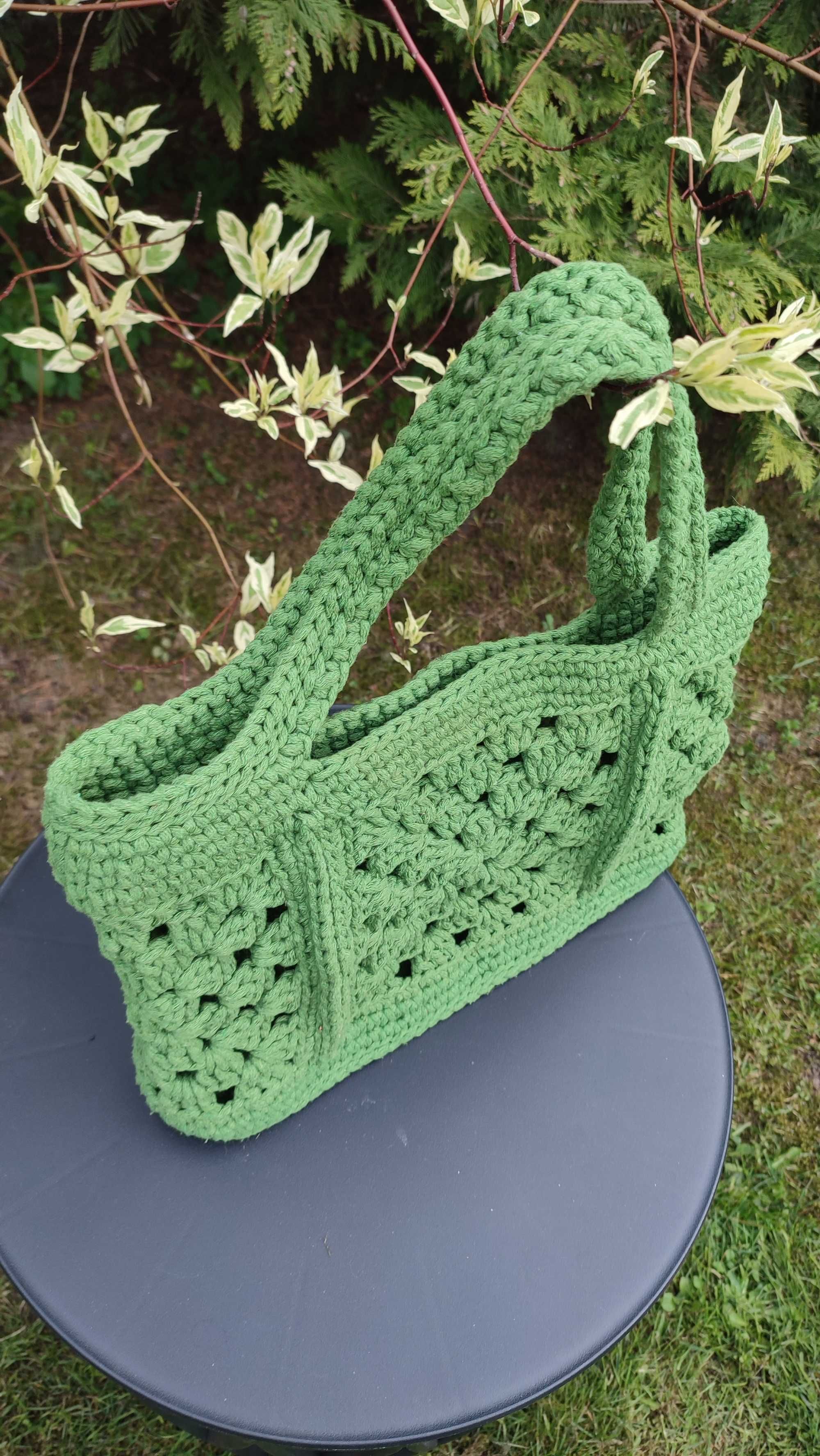 Torebka ze sznurka bawełnianego handmade