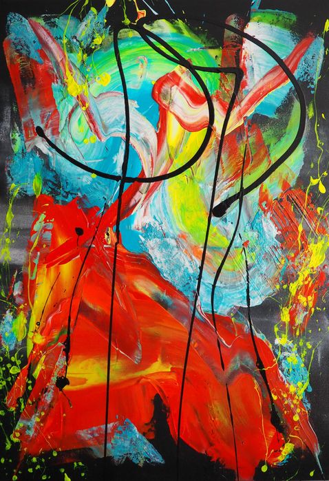 Obraz nowoczesny abstrakcja 70cm x 100cm "ROJA” 2025