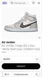 Кросівки Air Jordan 1 High OG x Dior ‚White Wolf Grey‘