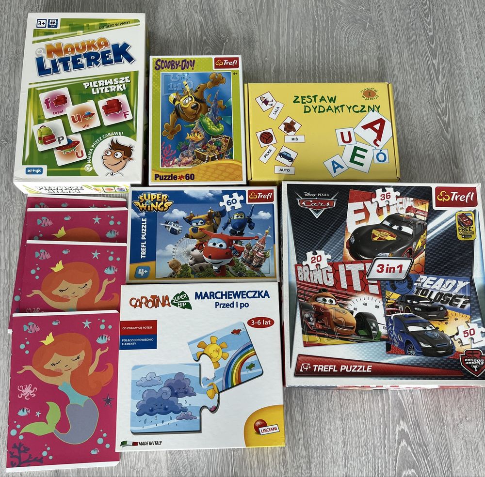 Zestaw puzzli i pomocy dydaktycznych gier