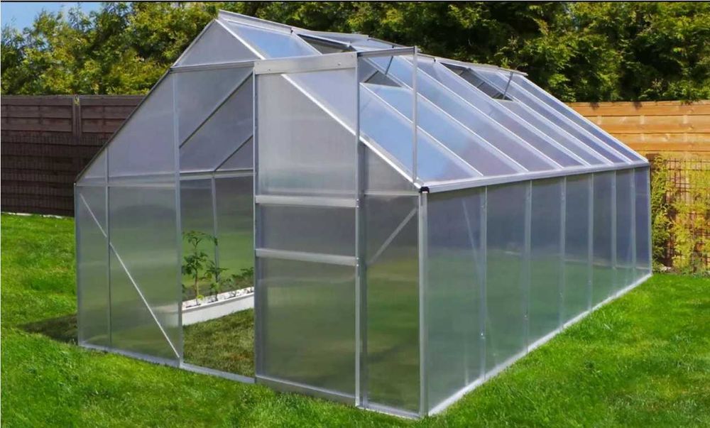 plantiflex szklarnia aluminiowa 250x430+fundament gruby poliwęglan 6mm