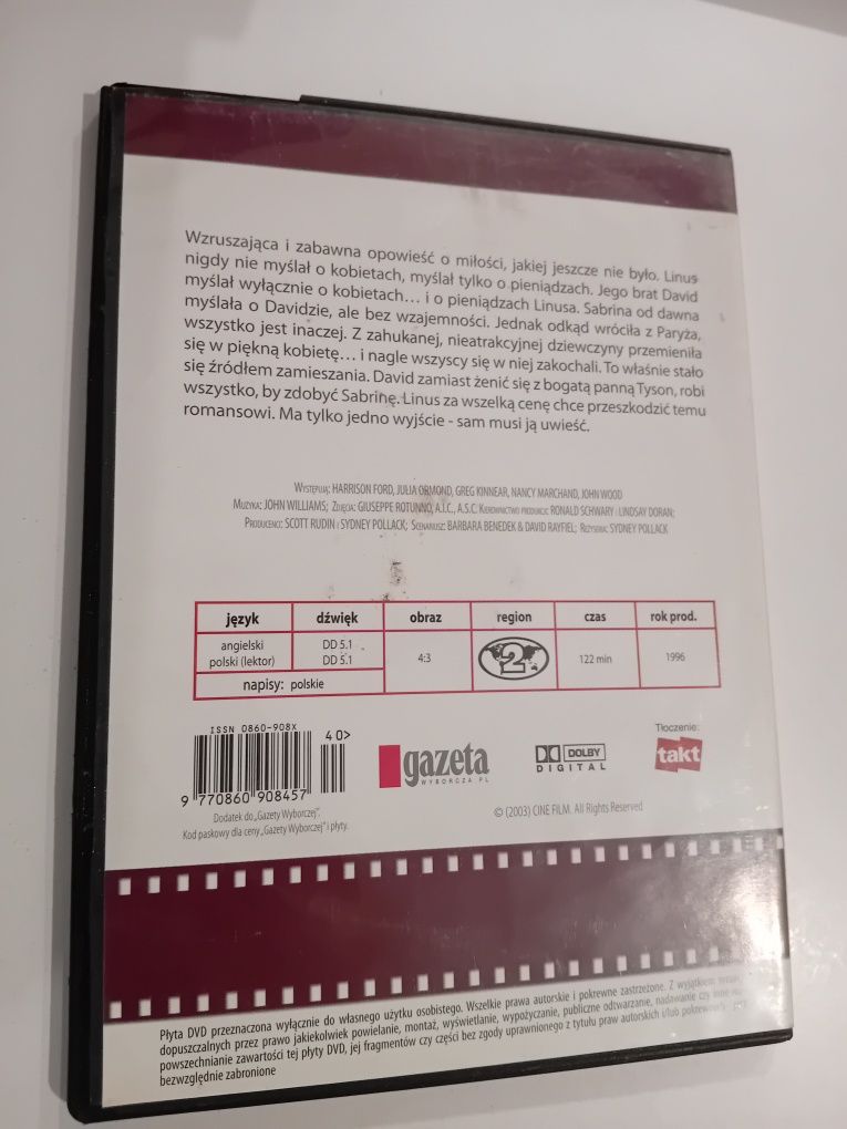 Sabrina Film DVD Harrison Ford Julia Ormond