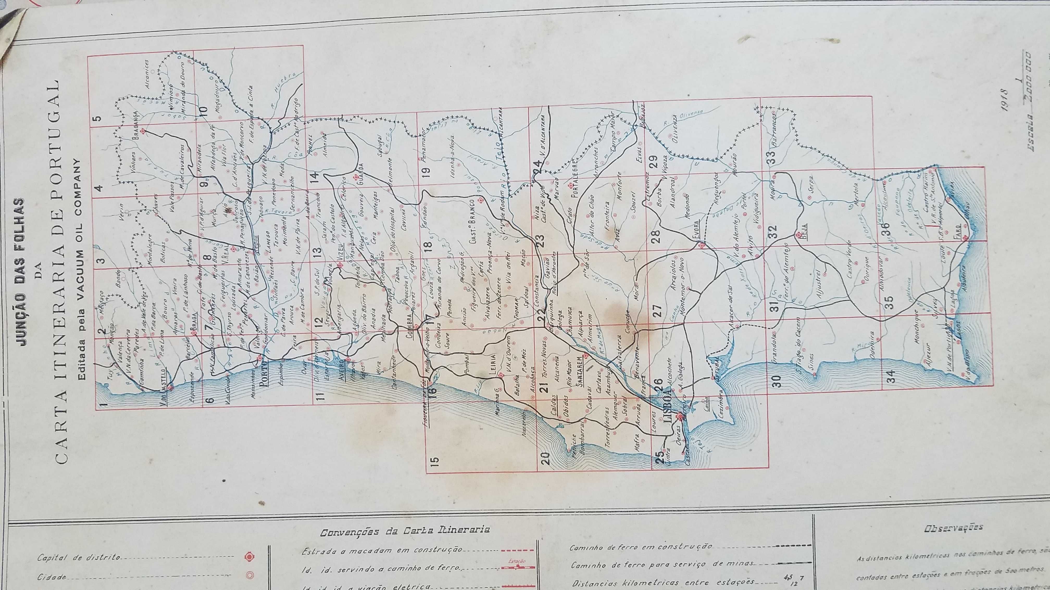 Mapa de Portugal de 1918